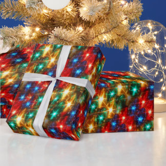 Colorful Cheerful-kerstverlichting Cadeaupapier