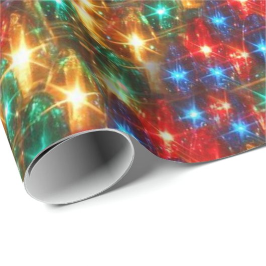 Colorful Cheerful-kerstverlichting Cadeaupapier (Rol Hoek)