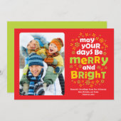 Colorful & Cheerful Merry & Bright Kerstfoto Feestdagenkaart (Voorkant / Achterkant)