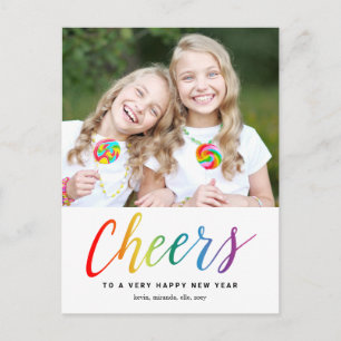 Colorful Cheers Holiday Nieuwjaar Briefkaart