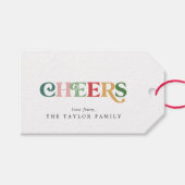 Colorful Cheers Nieuwjaarsfeestdag Cadeaulabel (Voorkant (Horizontaal))