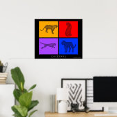 Colorful Cheetah Poster (Thuiskantoor)