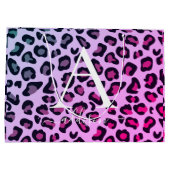Colorful Cheetah Print Monogram Groot Cadeauzakje (Achterkant)