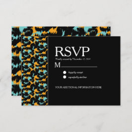 Colorful Cheetah Print Pattern Modern Weddenschap Kaart