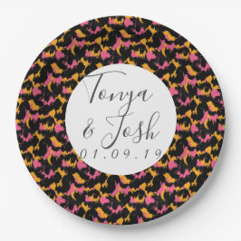 Colorful Cheetah Print Pattern Modern Weddenschap Papieren Bordje