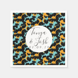 Colorful Cheetah Print Pattern Modern Weddenschap Servet