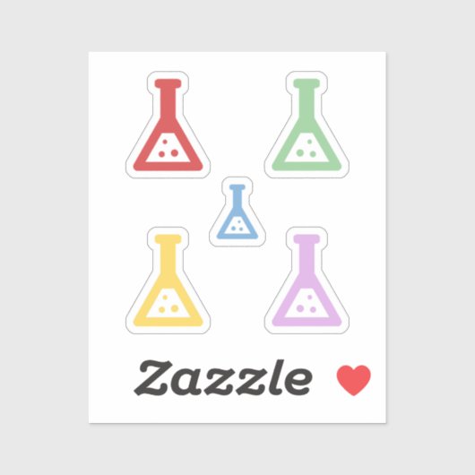 Colorful Chemistry Beakers Sticker Set (Vel)