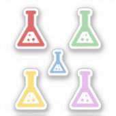 Colorful Chemistry Beakers Sticker Set (Voorkant)
