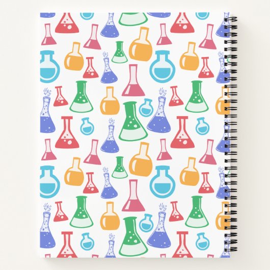 Colorful Chemistry Flasks Pattern Notitieboek (Achterkant)