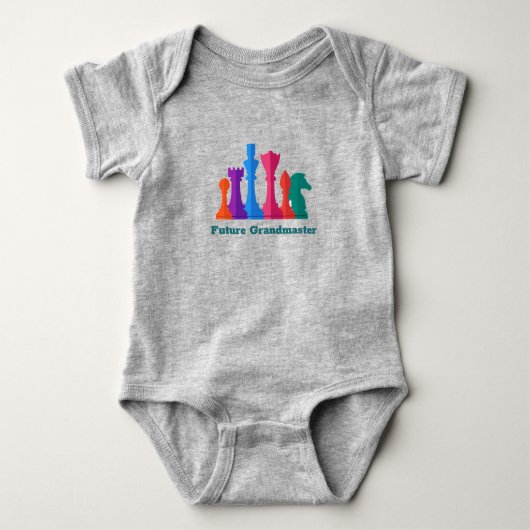 Colorful Chess Piecks Design Baby Bodysuit (Voorkant)