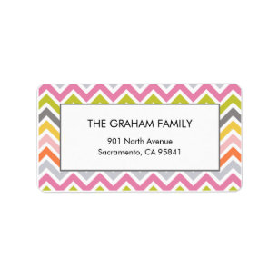Colorful Chevron Adresetiketten Etiket