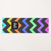 Colorful Chevron Cool Summer Fun Pattern Monogram Yogamat (Voorkant (horizontaal))