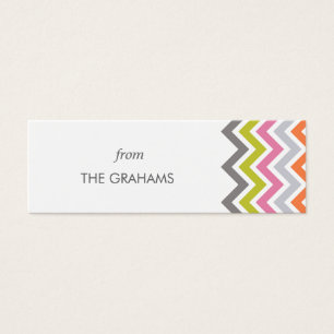 Colorful Chevron Custom Gift Labels Mini Visitekaartjes