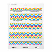 Colorful Chevron "Dit boek behoort tot" labels (Full Sheet)