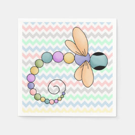 Colorful Chevron en Dragonfly Paper Napkins Servetten