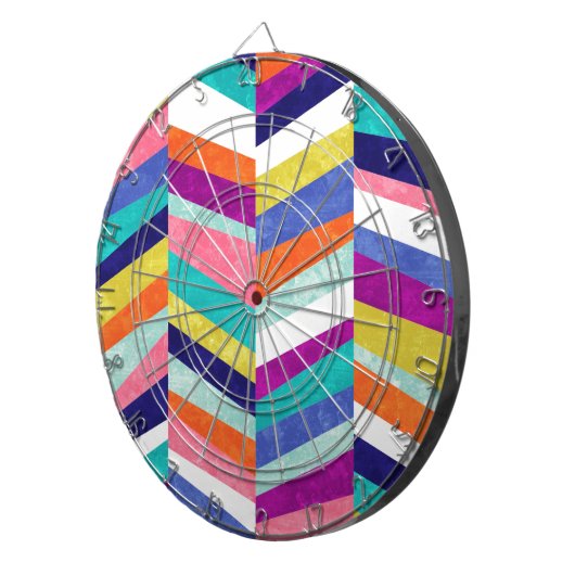 Colorful Chevron Geometric Abstract Dartbord (Voorkant Rechts)