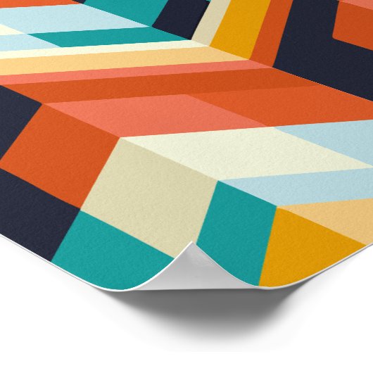 Colorful Chevron Geometric Pattern Poster (Hoek)
