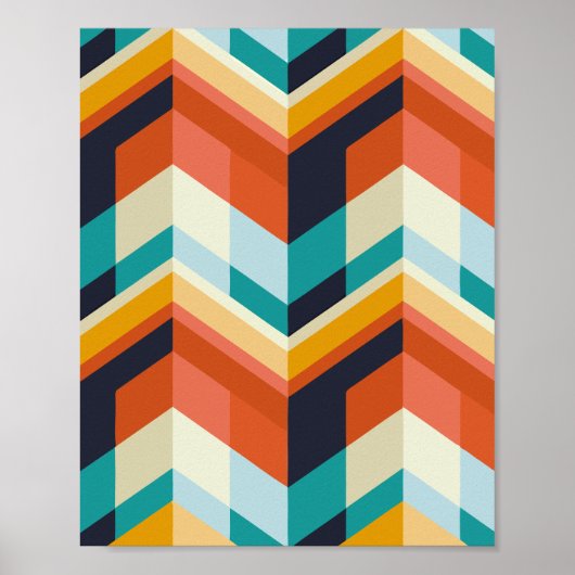 Colorful Chevron Geometric Pattern Poster (Voorkant)