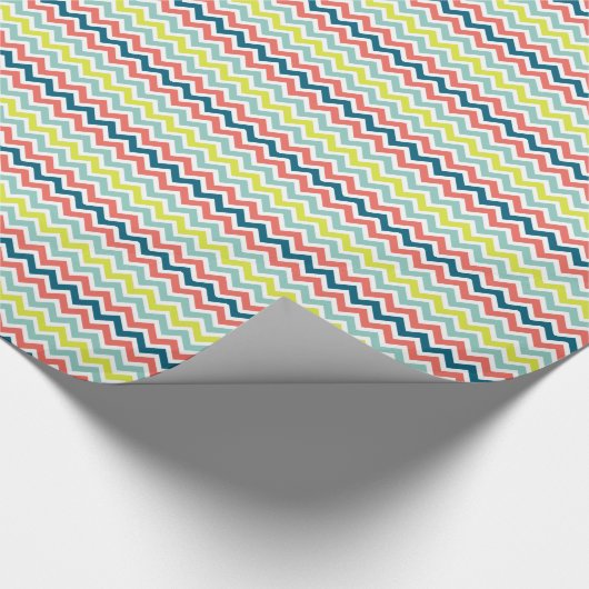 Colorful Chevron Geometric Zigzag Pattern Cadeaupapier (Hoek)