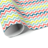 Colorful Chevron Geometric Zigzag Pattern Cadeaupapier (Rol Hoek)