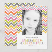 Colorful Chevron Holiday-fotokaarten Feestdagenkaart (Voorkant / Achterkant)