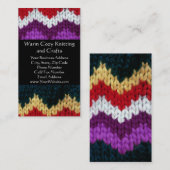 Colorful Chevron Knit Sweater Knitting Crafts Visitekaartje (Voorkant / Achterkant)