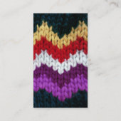 Colorful Chevron Knit Sweater Knitting Crafts Visitekaartje (Achterkant)