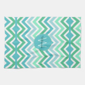 Colorful Chevron Monogram Kitchen Towel Theedoek (Horizontaal)