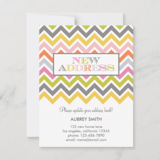 Colorful Chevron Moving Announement Aankondiging (Voorkant)