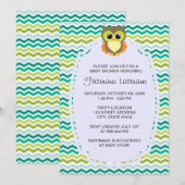 Colorful Chevron Owl Baby Shower Invitations Kaart (Voorkant / Achterkant)