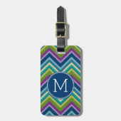 Colorful Chevron Pattern Aangepast monogram Bagagelabel (Voorkant verticaal)