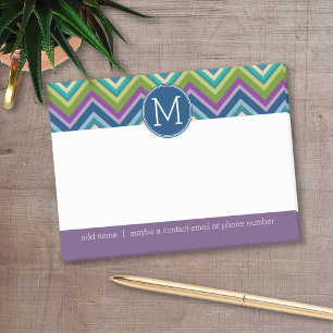 Colorful Chevron Pattern Aangepast monogram Post-it® Notes