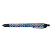 Colorful Chevron Pattern Aangepast monogram Zwarte Inkt Pen (Bodem)