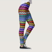 Colorful Chevron Pattern Burlap Kijk #10 Leggings (Rechts)