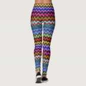 Colorful Chevron Pattern Burlap Kijk #10 Leggings (Achterkant)