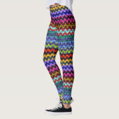 Colorful Chevron Pattern Burlap Kijk #10 Leggings (Links)