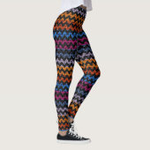 Colorful Chevron Pattern Burlap Kijk Leggings (Rechts)