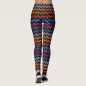 Colorful Chevron Pattern Burlap Kijk Leggings (Achterkant)