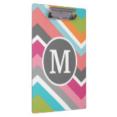 Colorful Chevron Pattern met aangepast monogram Klembord (Rechts)
