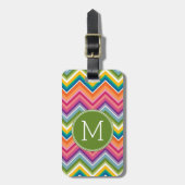 Colorful Chevron Pattern met monogram Bagagelabel (Voorkant verticaal)