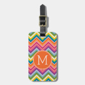 Colorful Chevron Pattern met monogram Bagagelabel (Voorkant verticaal)