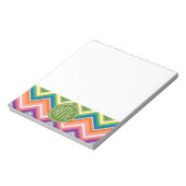 Colorful Chevron Pattern met monogram Notitieblok (Linkerzijde)