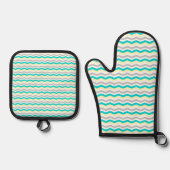 Colorful Chevron Pattern Ovenwant & Pannenlap Set (Voorkant)
