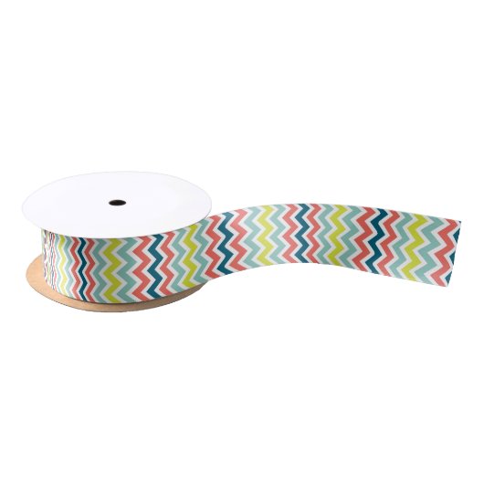 Colorful Chevron Pattern Satijnen Lint (Spoel)
