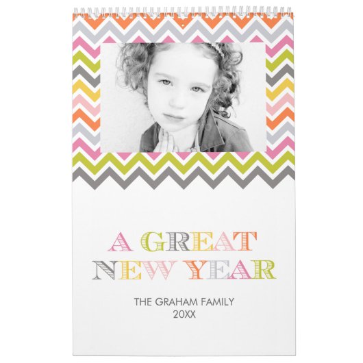 Colorful Chevron Photo Calendar Kalender (Hoes)