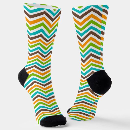 Colorful Chevron Stripe Sokken (Gebogen)