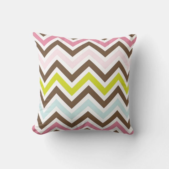 Colorful Chevron Stripes Kussen (Voorkant)