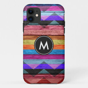 Colorful Chevron Stripes Wood #2 Case-Mate iPhone Case