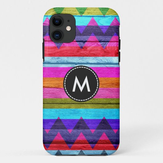Colorful Chevron Stripes Wood #9 Case-Mate iPhone Case (Achterkant)