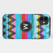 Colorful Chevron Stripes Wood Case-Mate iPhone Case (Achterkant (horizontaal))